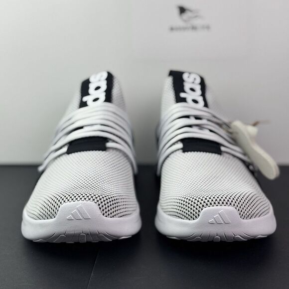 Size 9.5 Wide Mens Adidas Lite Racer Adapt 7.0 Black White Shoes IE6336 NEW - Picture 4 of 16